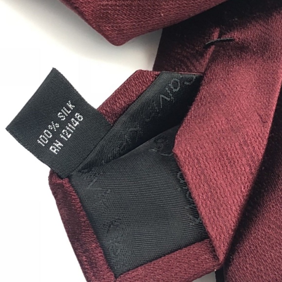 $125 CALVIN KLEIN Men's NECK TIE RED Black SLIM - Picture 5 of 7